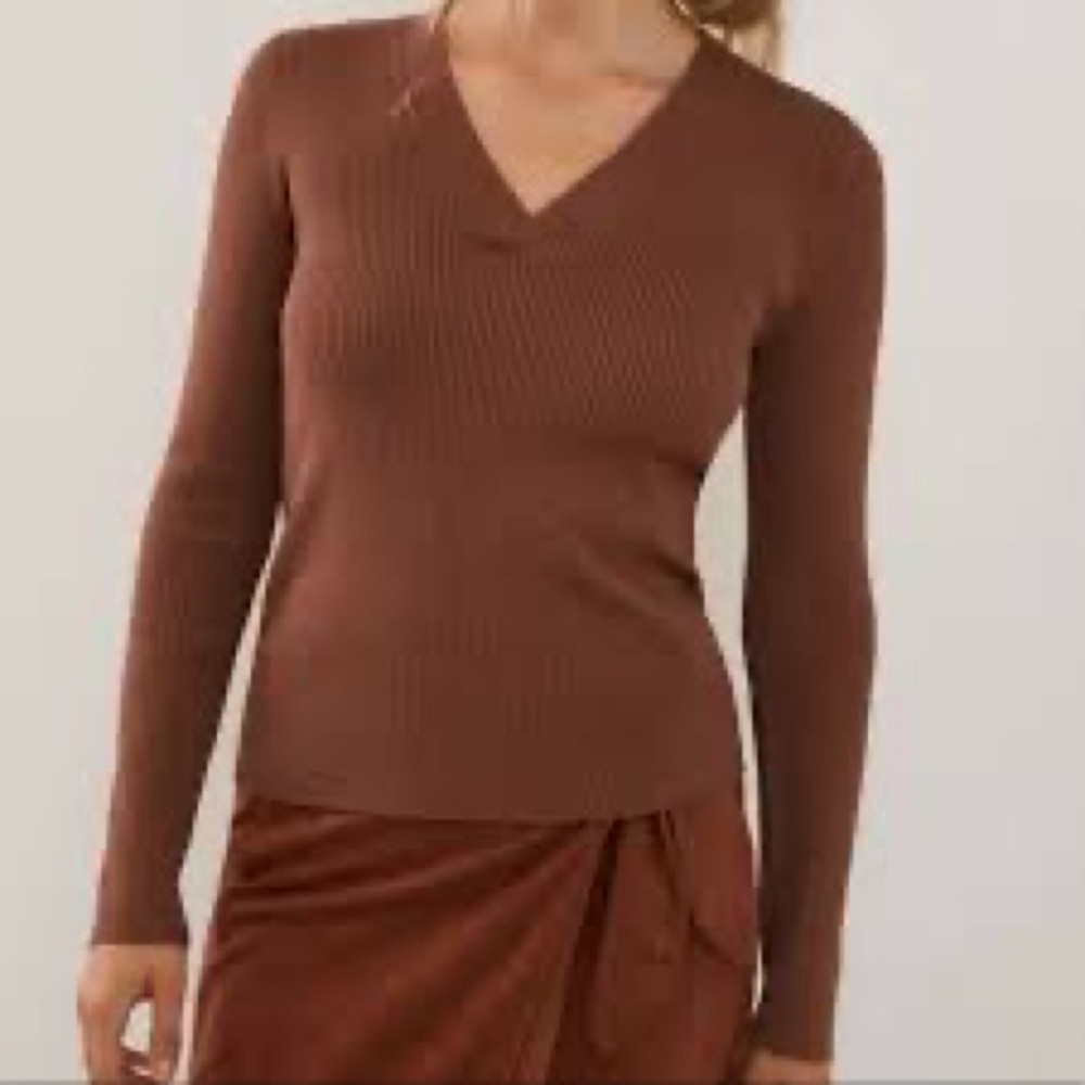 NWOT Anthropologie Maeve Thea brown/ bronze knit pullover